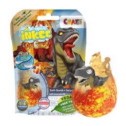   Crazee Inkee vegan fürdőgolyó csomag dino figurával barack aromájú