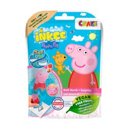   Crazee Inkee vegan fürdőgolyó csomag Pepa malac nyomda figurával eper aromájú
