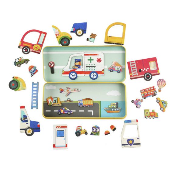Mágneses puzzle játék, Járművek MierEdu