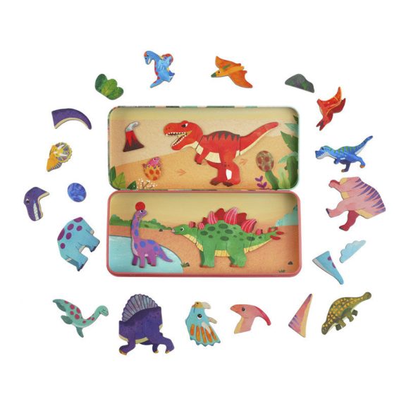 Mágneses puzzle játék, Dinoszauruszok MierEdu