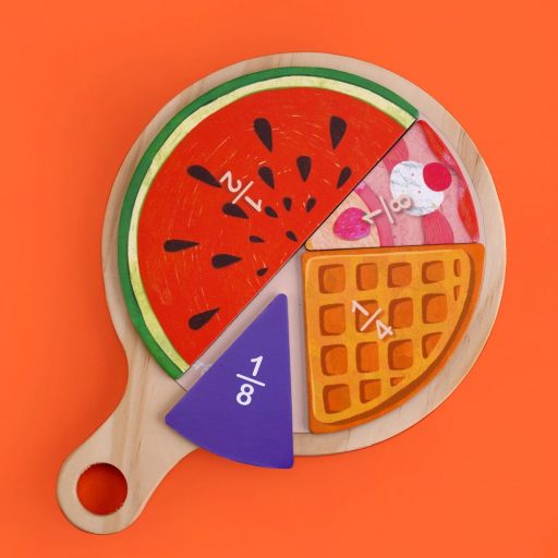 Finom ételek, törtek mágneses matematikai játék, MierEdu
