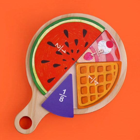 Finom ételek, törtek mágneses matematikai játék, MierEdu
