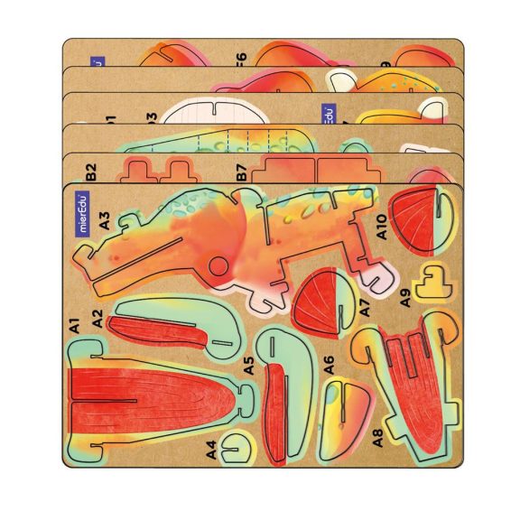 Hangot adó 3D állatos puzzle, T-rex MierEdu