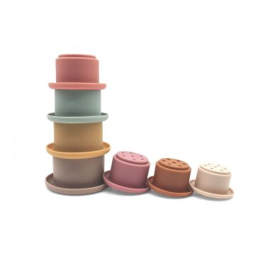  Szilikon egymásra és egymásba építhető mintás csészék, pasztell színekben Magni