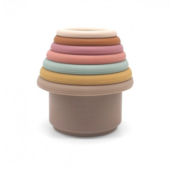 Szilikon egymásra és egymásba építhető mintás csészék, pasztell színekben Magni