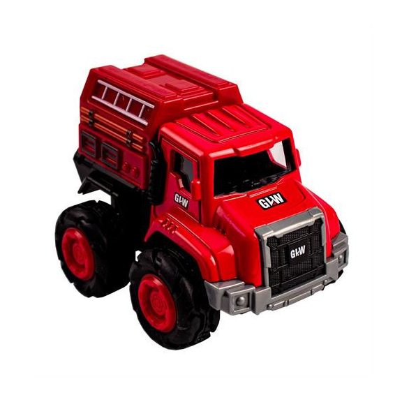 Hátrahúzós fém tűzoltó autók nagyméretű kerékkel, többféle Magni