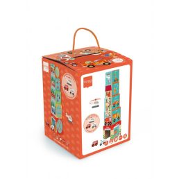   Toronyépítő kocka autóval és helikopterrel 5db-os Scratch Europe