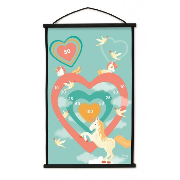 Darts kezdőkészlet, Unikornis 38*60 cm 2 oldalas, Scratch Europe