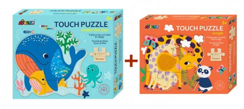 Tapintós puzzle csomag- Tenger állatai- Vadonélő állatok